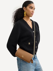 COACH Brown Evie Leather Long Wallet On Chain - Image 2 of 7