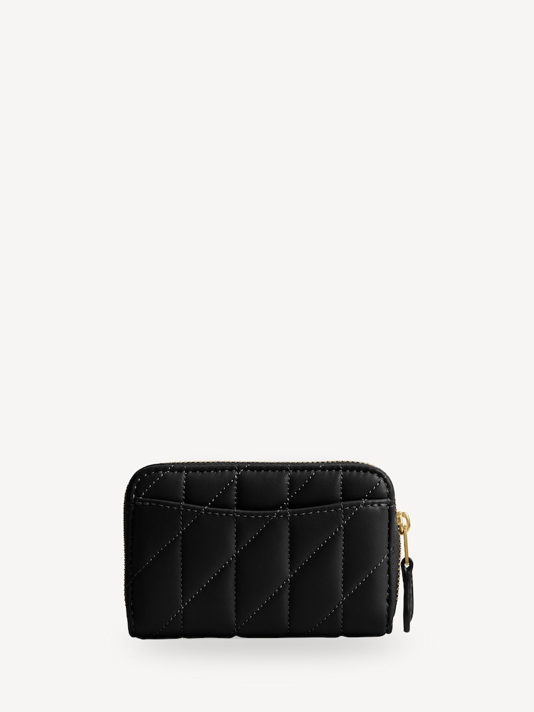 COACH Black Quilted Pillow Leather Zip Around Card Case - Image 2 of 3