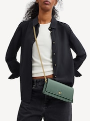 COACH Green Evie Leather Long Wallet On Chain - Image 3 of 6