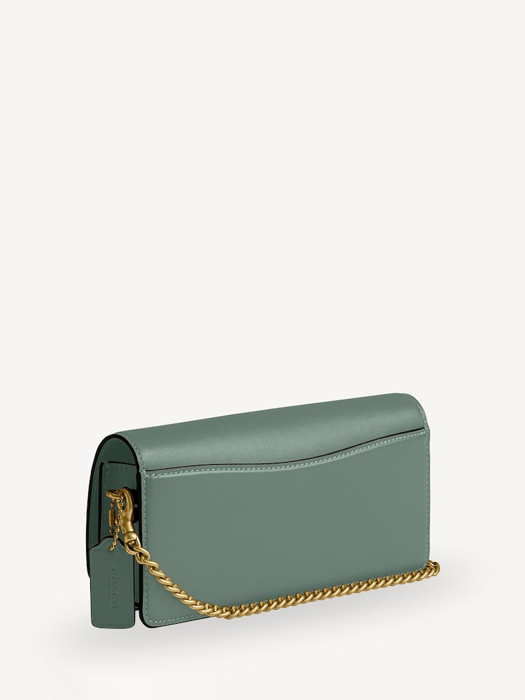 COACH Green Evie Leather Long Wallet On Chain - Image 6 of 6