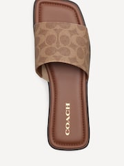 COACH Brown Florence Leather Sandals - Image 4 of 7