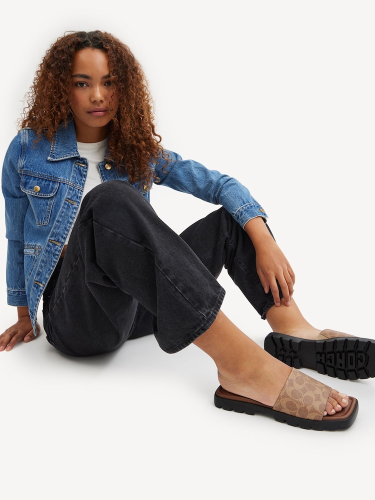COACH Brown Florence Leather Sandals - Image 7 of 7