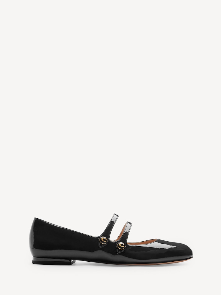 COACH Black Winley Leather Mary Jane Shoes - Image 1 of 8