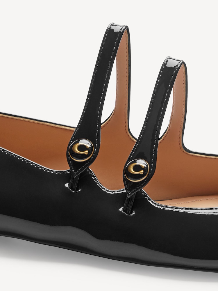 COACH Black Winley Leather Mary Jane Shoes - Image 7 of 8