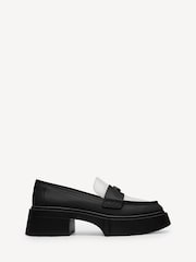 COACH Black/White Leah Platfrom Loafers - Image 1 of 6
