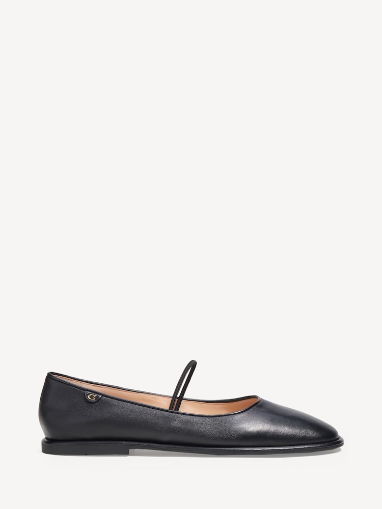 COACH Black Emilia Leather Mary Jane Shoes - Image 1 of 6