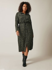 Evans Green Jersey Crepe Utility Dress - Image 1 of 5