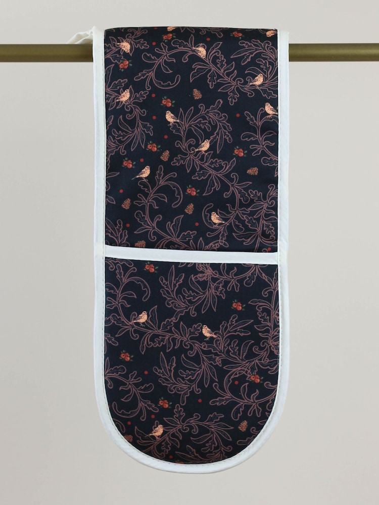 Avalon Home Blue Navy Robins Oven 100% Cotton Gloves - Image 2 of 5