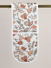 Avalon Home Orange Rust Vintage Oven 100% Cotton Gloves - Image 2 of 4