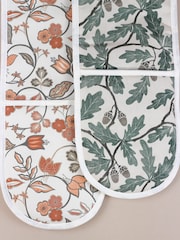 Avalon Home Orange Rust Vintage Oven 100% Cotton Gloves - Image 4 of 4