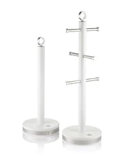 Swan White Kitchen Towel Pole and Mug Tree Set - Image 1 of 10
