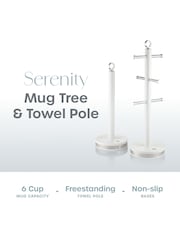 Swan White Kitchen Towel Pole and Mug Tree Set - Image 2 of 10