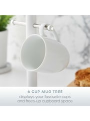 Swan White Kitchen Towel Pole and Mug Tree Set - Image 3 of 10