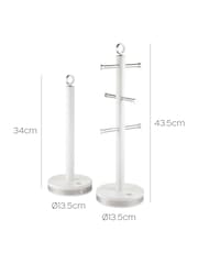 Swan White Kitchen Towel Pole and Mug Tree Set - Image 8 of 10