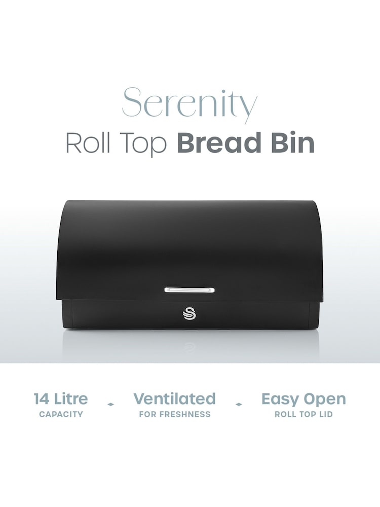 Swan Black Serenity Bread Bin - Image 2 of 11