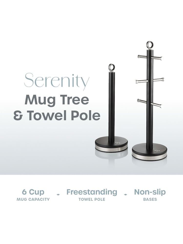 Swan Black Kitchen Towel Pole and Mug Tree Set - Image 2 of 10