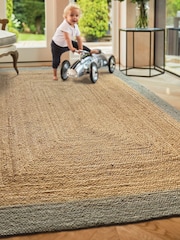 Origin Rug Collection. Green Jute Border Runner - Image 3 of 4