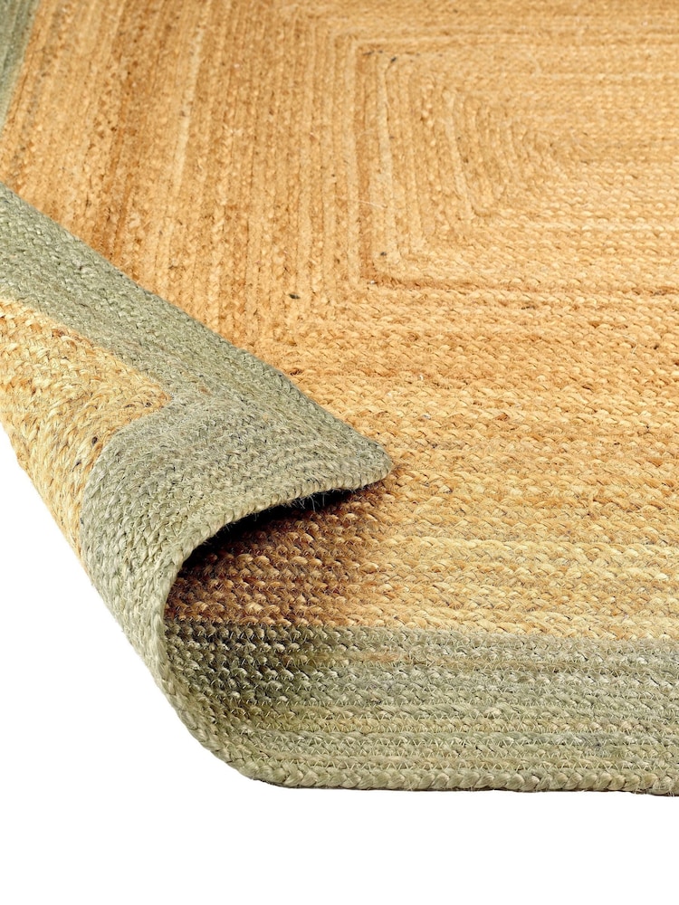 Origin Rug Collection. Green Jute Border Runner - Image 4 of 4