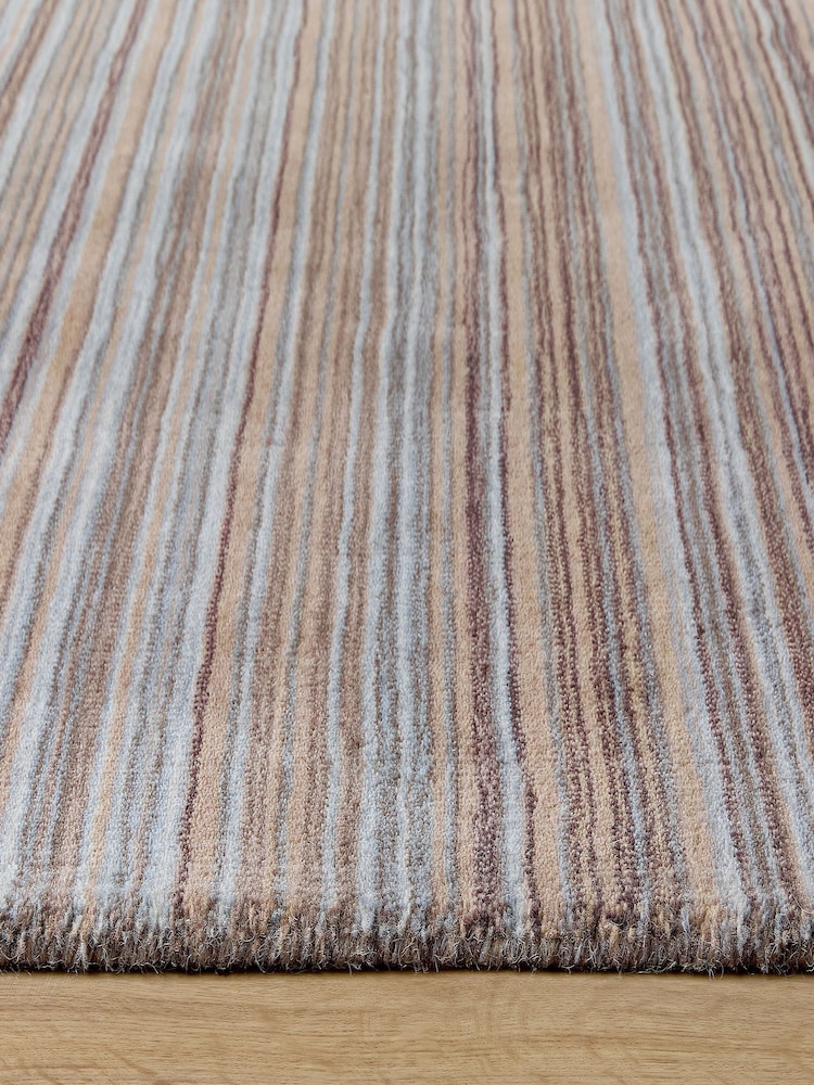 Origin Rug Collection. Beige Fine Stripe Rug - Image 2 of 5 Origin Rug Collection. Beige Fine Stripe Rug - Image 2 of 5