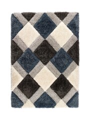 Origin Rug Collection. Blue 3D GEO Shaggy Runner - Image 2 of 4