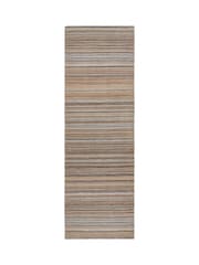 Origin Rug Collection. Beige Fine Stripes Wool Runner - Image 2 of 5