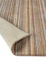 Origin Rug Collection. Beige Fine Stripes Wool Runner - Image 4 of 5