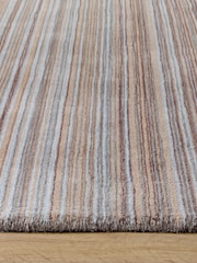 Origin Rug Collection. Beige Fine Stripes Wool Runner - Image 5 of 5