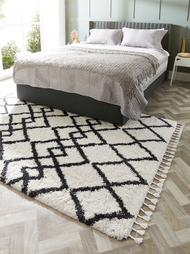 Origins Black Morocco Shaggy Rug - Image 1 of 5