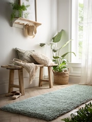 Origin Rug Collection. Green Chicago Soft Shaggy Runner - Image 1 of 4