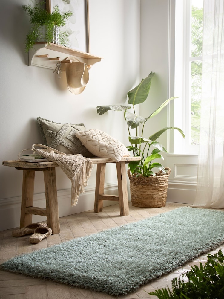 Origin Rug Collection. Green Chicago Soft Shaggy Runner - Image 1 of 4