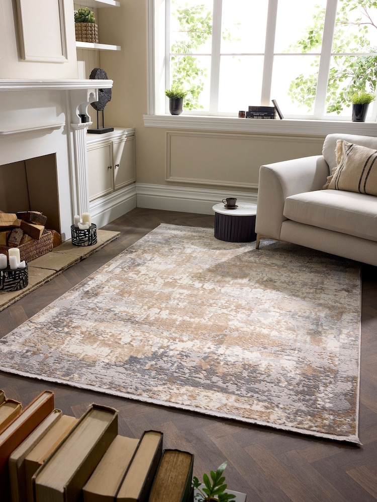 Origin Rug Collection. Blue Easy Care Aura Distressed Rug - Image 1 of 4