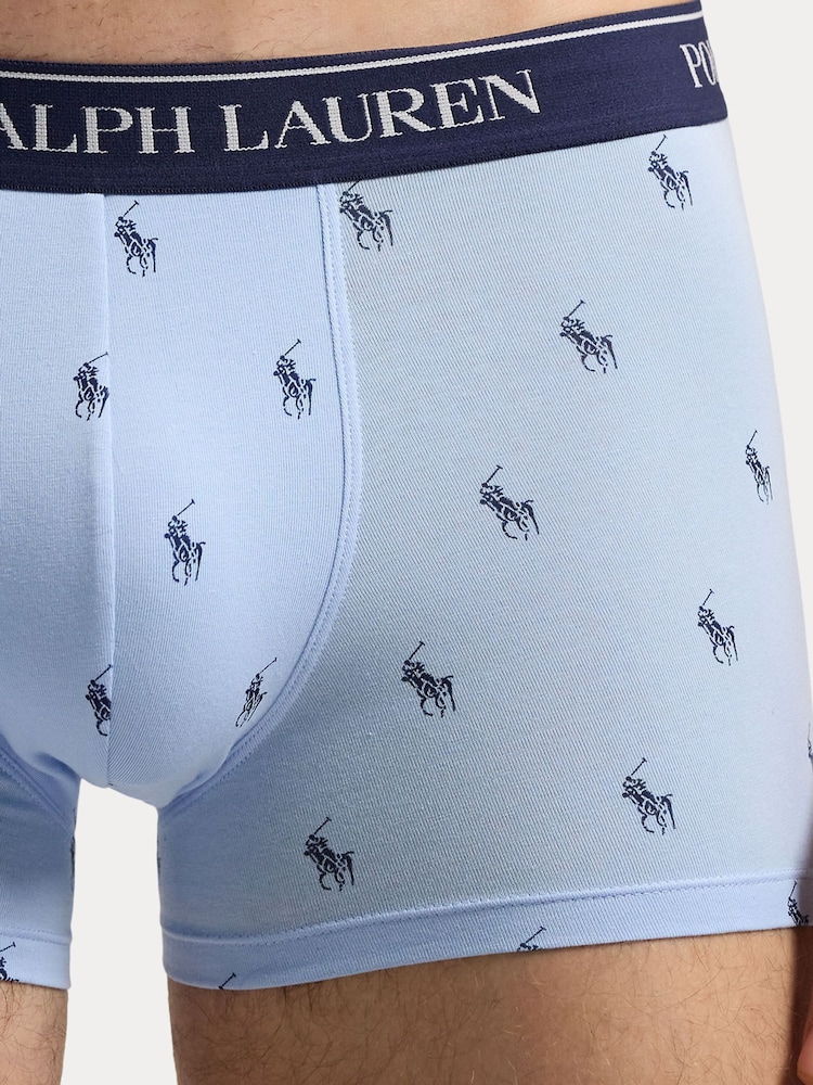 Polo Ralph Lauren Blue Chrome Classic Stretch Boxers 3 Pack - Image 6 of 6