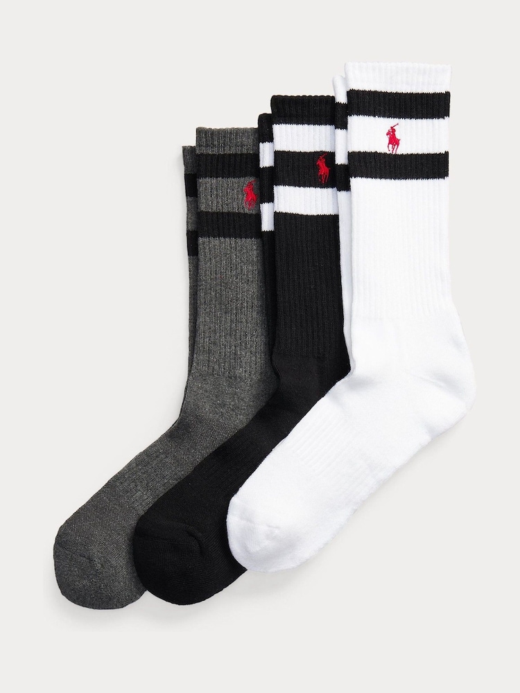 Polo Ralph Lauren Black Athletic Crew Socks 3 Pack - Image 1 of 1