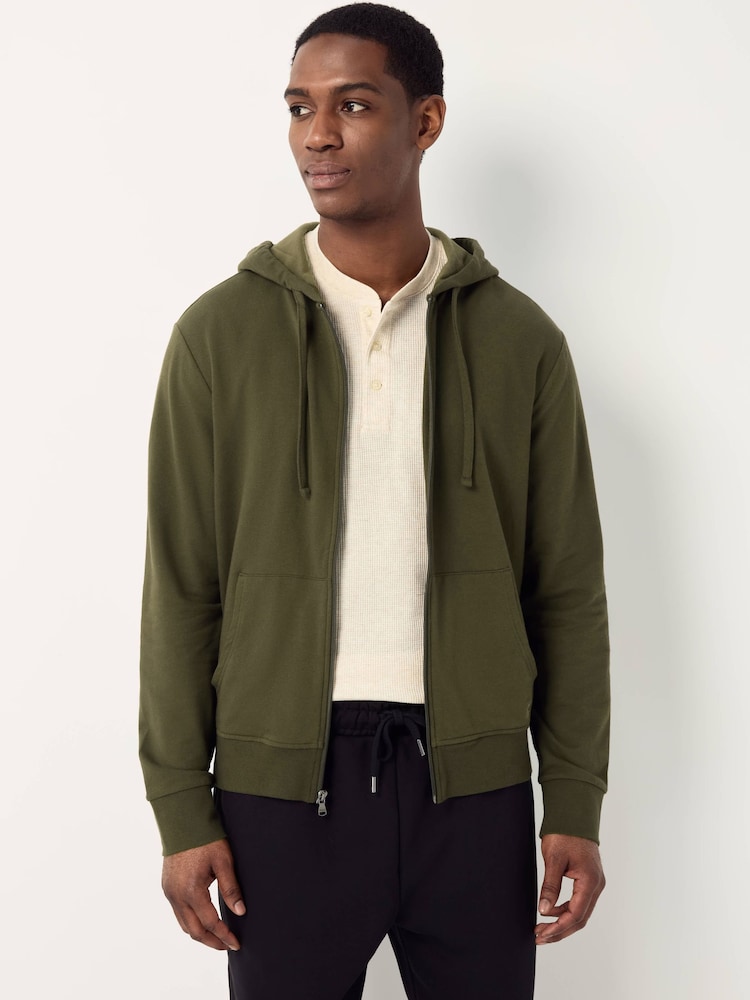 Polo Ralph Lauren Green Loungewear Zip Through Jersey Stretch Hoodie - Image 2 of 7