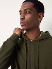 Polo Ralph Lauren Green Loungewear Zip Through Jersey Stretch Hoodie - Image 6 of 7