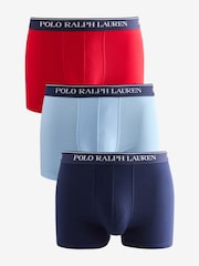 Polo Ralph Lauren Blue/Red Classic Stretch Boxers 3 Pack - Image 7 of 10
