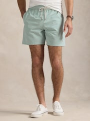 Polo Ralph Lauren Green Leaf Traveler Classic Seersucker Logo Swim Shorts - Image 1 of 5