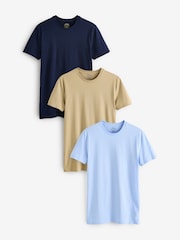 Polo Ralph Lauren Light Blue Slim 100% Cotton T-Shirts 3 Pack - Image 1 of 9