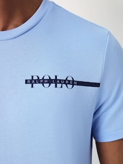 Hellblau - Polo Ralph Lauren Logo Stripe Jersey T-Shirt - Bild 4 von 6