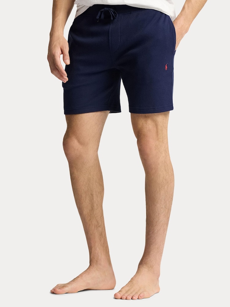 Polo Ralph Lauren Navy Blue Waffle Jersey Shorts - Image 1 of 5