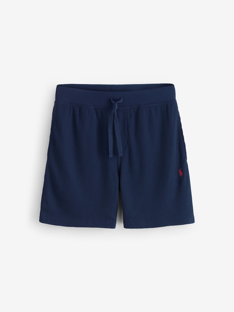 Polo Ralph Lauren Navy Blue Waffle Jersey Shorts - Image 5 of 5