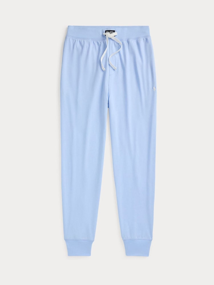 Polo Ralph Lauren Blue 100% Cotton Jersey Stretch Joggers - Image 4 of 4