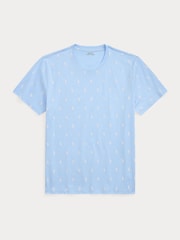 Polo Ralph Lauren Blue Chrome Loungewear All-Over-Pony Jersey T-Shirt - Image 4 of 4