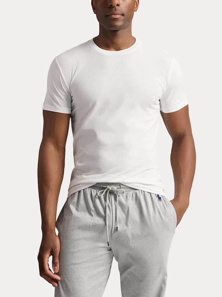 Czarny - Polo Ralph Lauren Slim 100% Cotton T-Shirts 3 Pack - Image 5 of 8