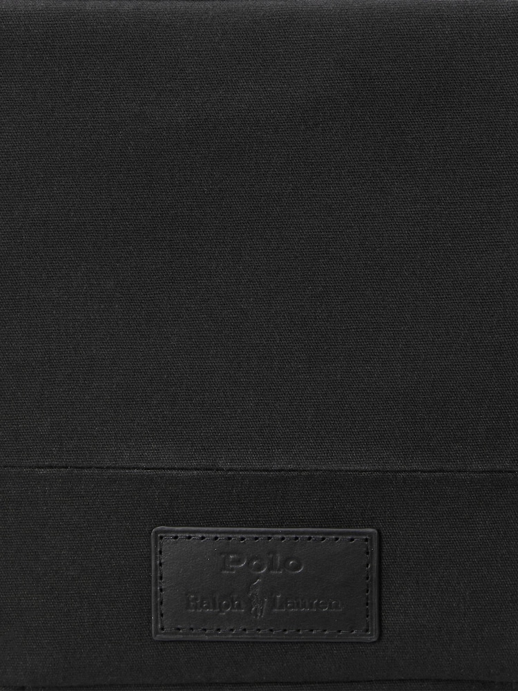 Polo Ralph Lauren Black Canvas Leather Logo Wash Bag - Image 5 of 5