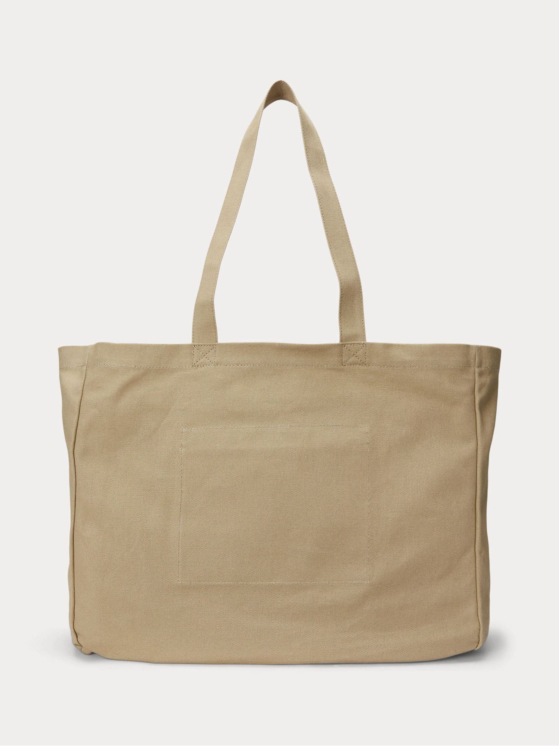 Buy Polo Ralph Lauren Brown Embroidered Logo Canvas 100% Cotton