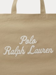 Polo Ralph Lauren Brown Embroidered Logo Canvas Tote Bag - Image 5 of 7