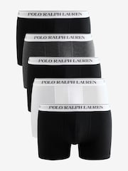 Polo Ralph Lauren White Ground Classic Stretch Boxers 5 Pack - Image 1 of 6
