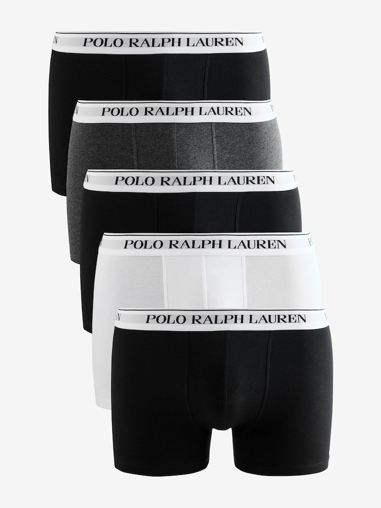 Polo Ralph Lauren White Ground Classic Stretch Boxers 5 Pack - Image 1 of 6