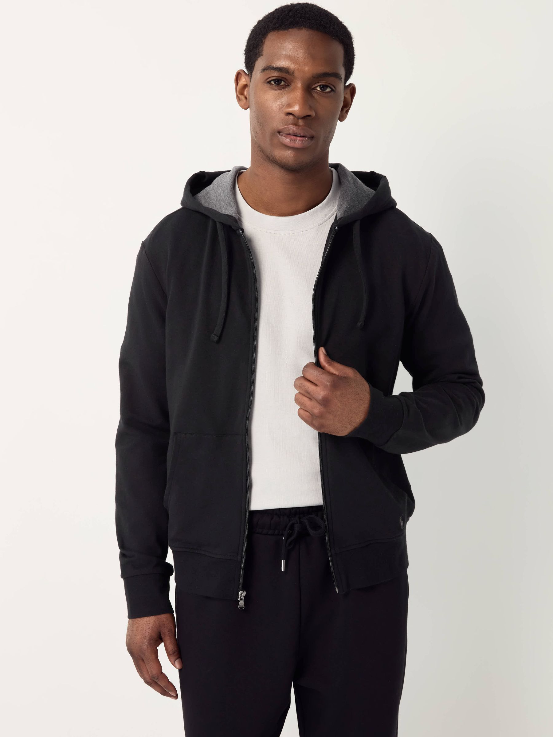 Buy Polo Ralph Lauren Black Loungewear Zip Through Jersey Stretch